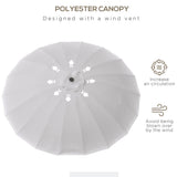 Polyester Shanghai Tilting Parasol Umbrella 250cm Diameter - Velmora