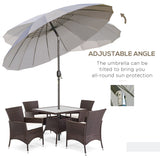 Polyester Shanghai Tilting Parasol Umbrella 250cm Diameter - Velmora