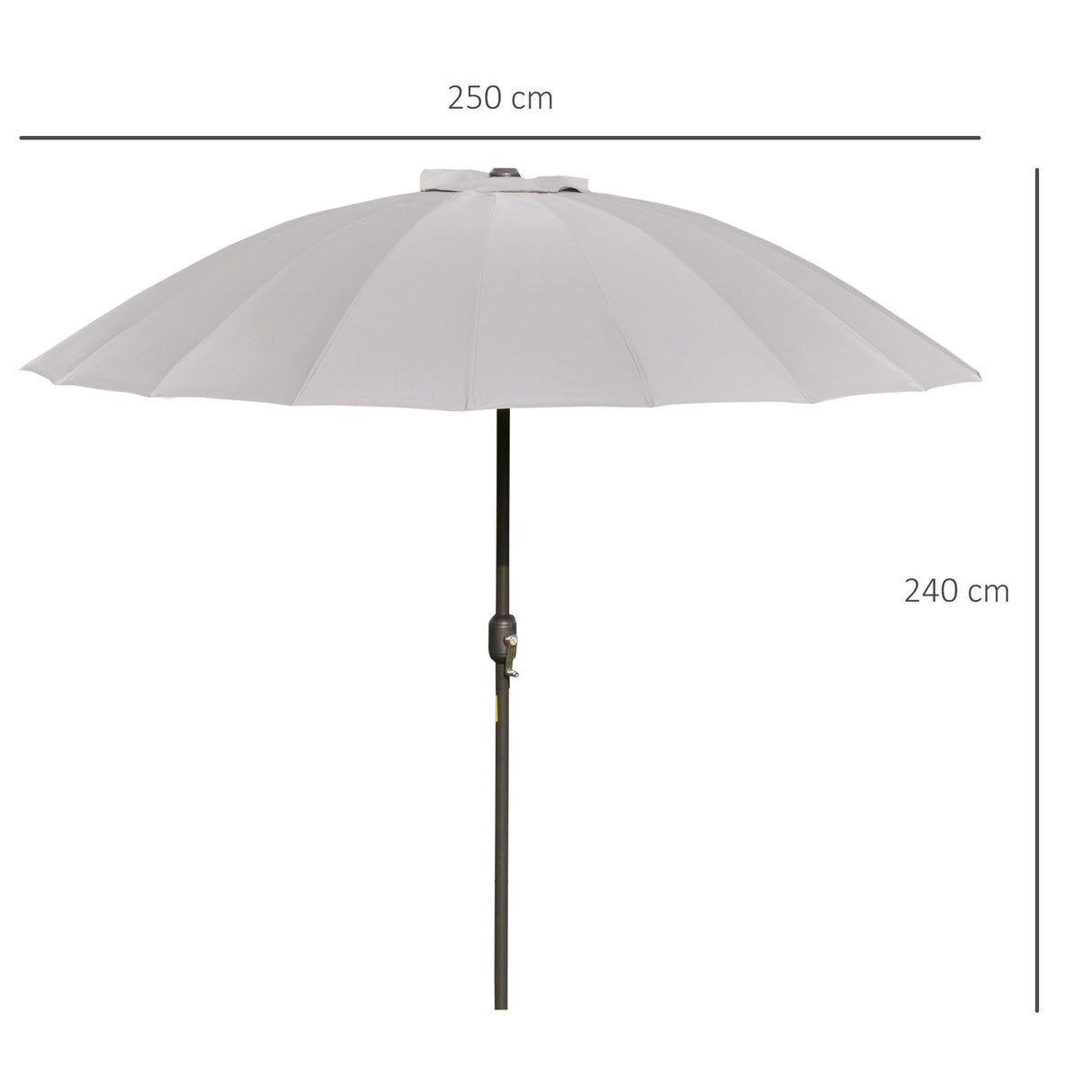 Polyester Shanghai Tilting Parasol Umbrella 250cm Diameter - Velmora