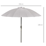 Polyester Shanghai Tilting Parasol Umbrella 250cm Diameter - Velmora