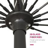 Polyester Shanghai Tilting Parasol Umbrella 250cm Diameter - Velmora