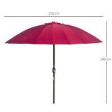 Polyester Shanghai Tilting Parasol Umbrella 250cm Diameter - Velmora