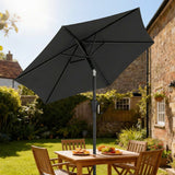 Polyester Tilting Parasol Umbrella 196cm Diameter - Velmora