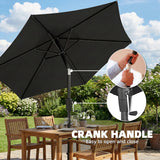 Polyester Tilting Parasol Umbrella 196cm Diameter - Velmora