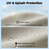 Polyester Tilting Parasol Umbrella 196cm Diameter - Velmora