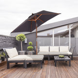 Polyester Tilting Parasol Umbrella 200cm Width x 150cm Depth - Velmora