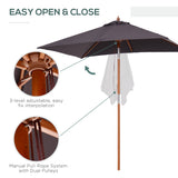 Polyester Tilting Parasol Umbrella 200cm Width x 150cm Depth - Velmora
