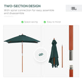 Polyester Tilting Parasol Umbrella 200cm Width x 150cm Depth - Velmora