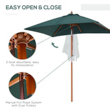 Polyester Tilting Parasol Umbrella 200cm Width x 150cm Depth - Velmora
