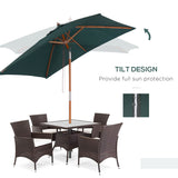 Polyester Tilting Parasol Umbrella 200cm Width x 150cm Depth - Velmora