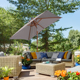 Polyester Tilting Parasol Umbrella 200cm Width x 150cm Depth - Velmora
