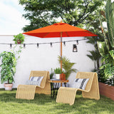 Polyester Tilting Parasol Umbrella 200cm Width x 150cm Depth - Velmora