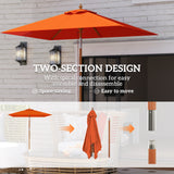 Polyester Tilting Parasol Umbrella 200cm Width x 150cm Depth - Velmora