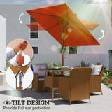 Polyester Tilting Parasol Umbrella 200cm Width x 150cm Depth - Velmora