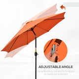 Polyester Tilting Parasol Umbrella 263cm Diameter - Velmora