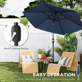 Polyester Tilting Parasol Umbrella 264cm Diameter x 238 High - Velmora
