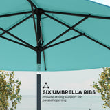 Polyester Tilting Parasol Umbrella 264cm Diameter x 238 High - Velmora
