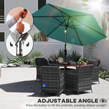 Polyester Tilting Parasol Umbrella 264cm Diameter x 238 High - Velmora