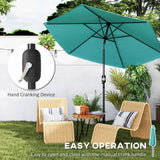 Polyester Tilting Parasol Umbrella 264cm Diameter x 238 High - Velmora