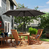 Polyester Tilting Parasol Umbrella 265cm Diameter - Velmora