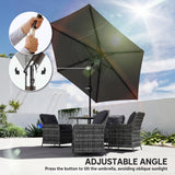 Polyester Tilting Parasol Umbrella 265cm Diameter - Velmora