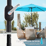 Polyester Tilting Parasol Umbrella 265cm Diameter - Velmora