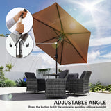 Polyester Tilting Parasol Umbrella 265cm Diameter - Velmora