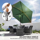Polyester Tilting Parasol Umbrella 265cm Diameter - Velmora