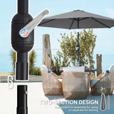 Polyester Tilting Parasol Umbrella 265cm Diameter - Velmora