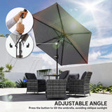 Polyester Tilting Parasol Umbrella 265cm Diameter - Velmora