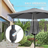 Polyester Tilting Parasol Umbrella 265cm Diameter - Velmora