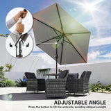 Polyester Tilting Parasol Umbrella 265cm Diameter - Velmora