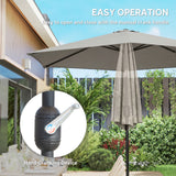 Polyester Tilting Parasol Umbrella 265cm Diameter - Velmora