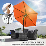 Polyester Tilting Parasol Umbrella 265cm Diameter - Velmora