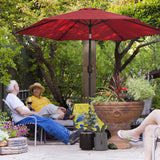 Polyester Tilting Parasol Umbrella 265cm Diameter - Velmora