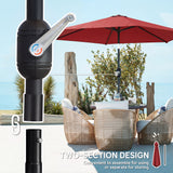 Polyester Tilting Parasol Umbrella 265cm Diameter - Velmora