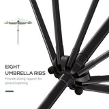 Polyester Tilting Parasol Umbrella 266cm Diameter - Velmora