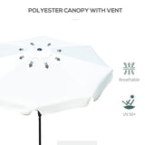 Polyester Tilting Parasol Umbrella 266cm Diameter - Velmora