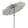 Polyester Tilting Parasol Umbrella 266cm Diameter - Velmora