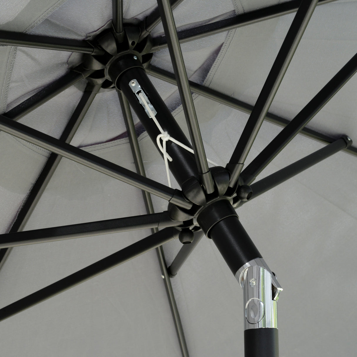 Polyester Tilting Parasol Umbrella 266cm Diameter - Velmora