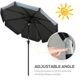 Polyester Tilting Parasol Umbrella 266cm Diameter - Velmora