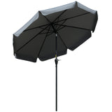 Polyester Tilting Parasol Umbrella 266cm Diameter - Velmora