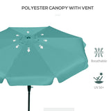 Polyester Tilting Parasol Umbrella 266cm Diameter - Velmora