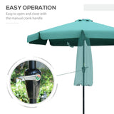 Polyester Tilting Parasol Umbrella 266cm Diameter - Velmora