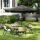 Polyester Tilting Parasol Umbrella 266cm Diameter - Velmora