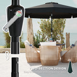Polyester Tilting Parasol Umbrella 266cm Diameter - Velmora