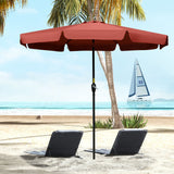 Polyester Tilting Parasol Umbrella 266cm Diameter - Velmora
