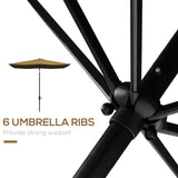 Polyester Tilting Parasol Umbrella 290cm Width x 200cm Depth - Velmora
