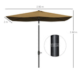 Polyester Tilting Parasol Umbrella 290cm Width x 200cm Depth - Velmora