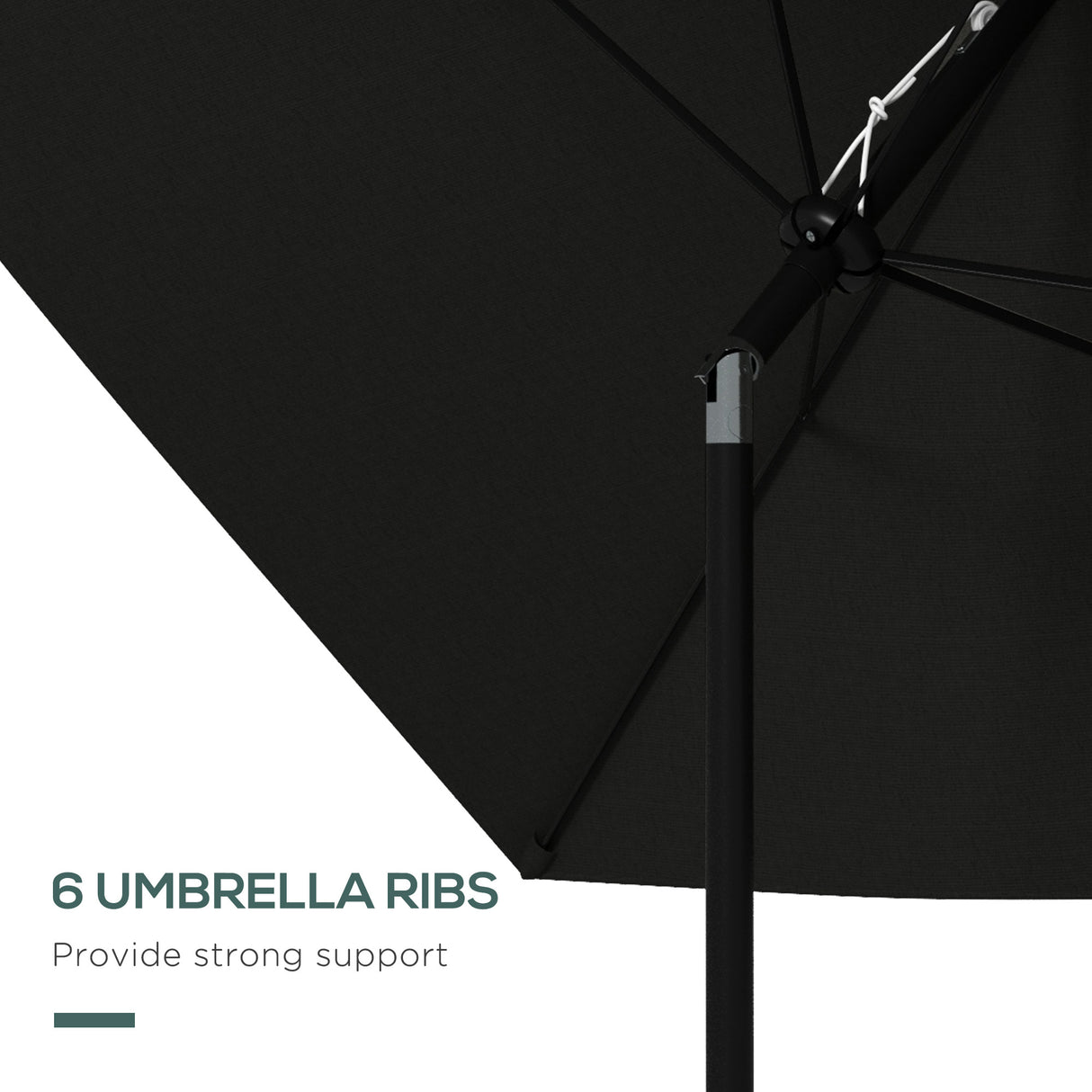 Polyester Tilting Parasol Umbrella 290cm Width x 205cm Depth - Velmora